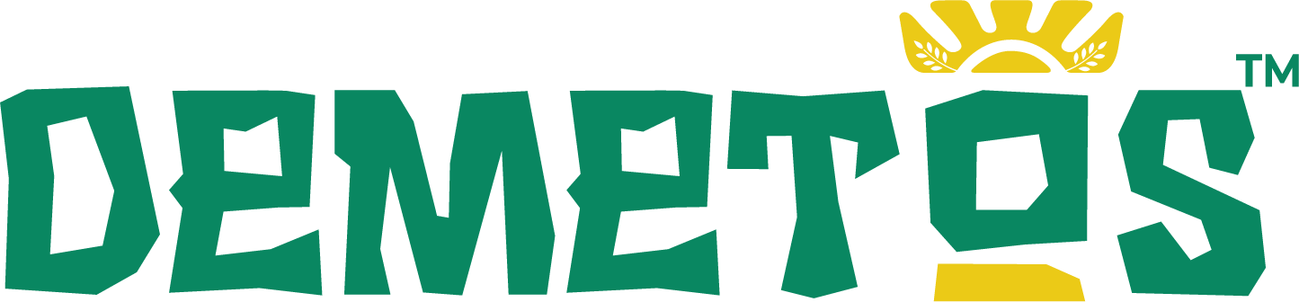 logo of "demetos" at hungrito food fest 8.0