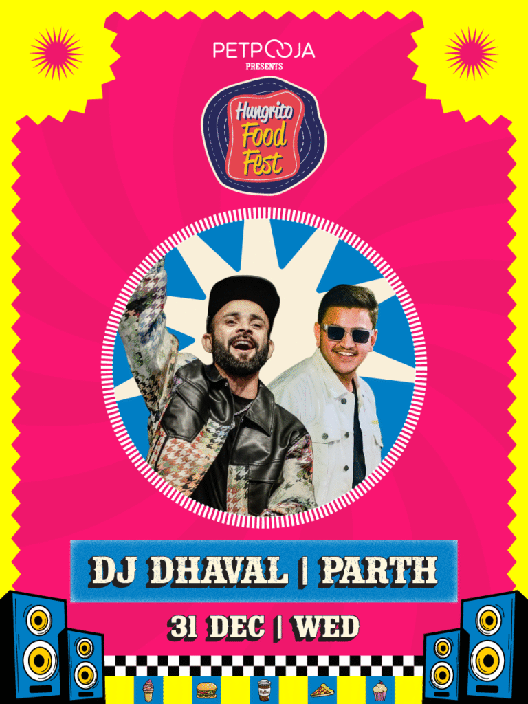 Event Banner of DJ Dhaval Perfoming at Hungrito Food Fest